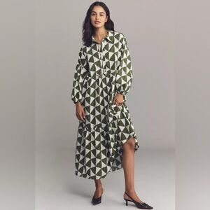 Anthropologie The Bettina Tiered Shirt Dress by Maeve